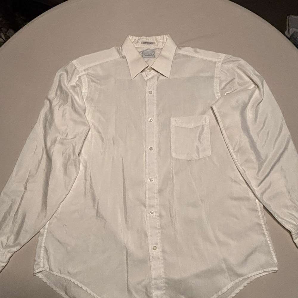 Oscar de la Renta White Long-Sleeve Dress Shirt